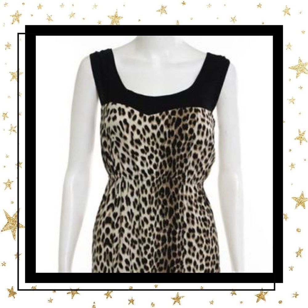 Alisha Levine Brown Black Animal Silk Dress M
